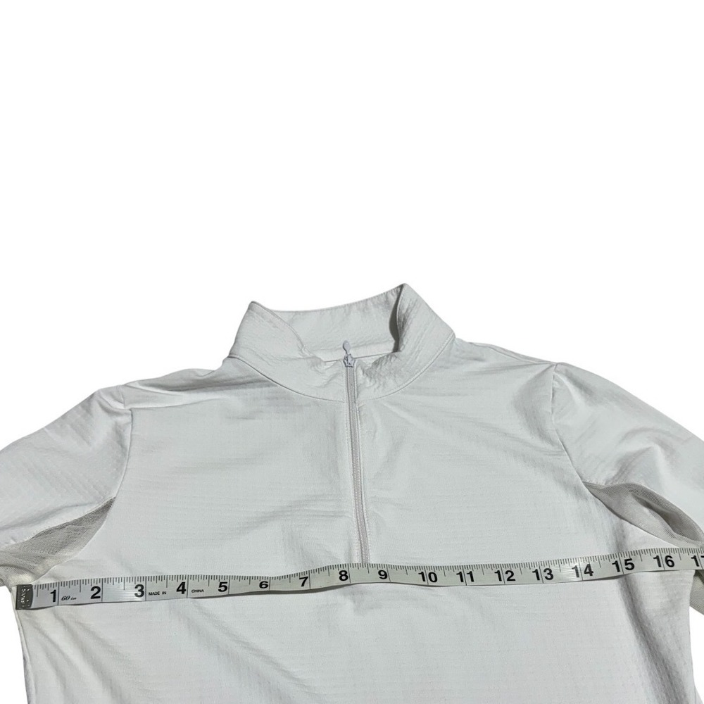 IBKUL White Long Sleeve Half Zip UPF 50+ Cooling Golf Top Mesh Panels Xs - Picture 4 of 7